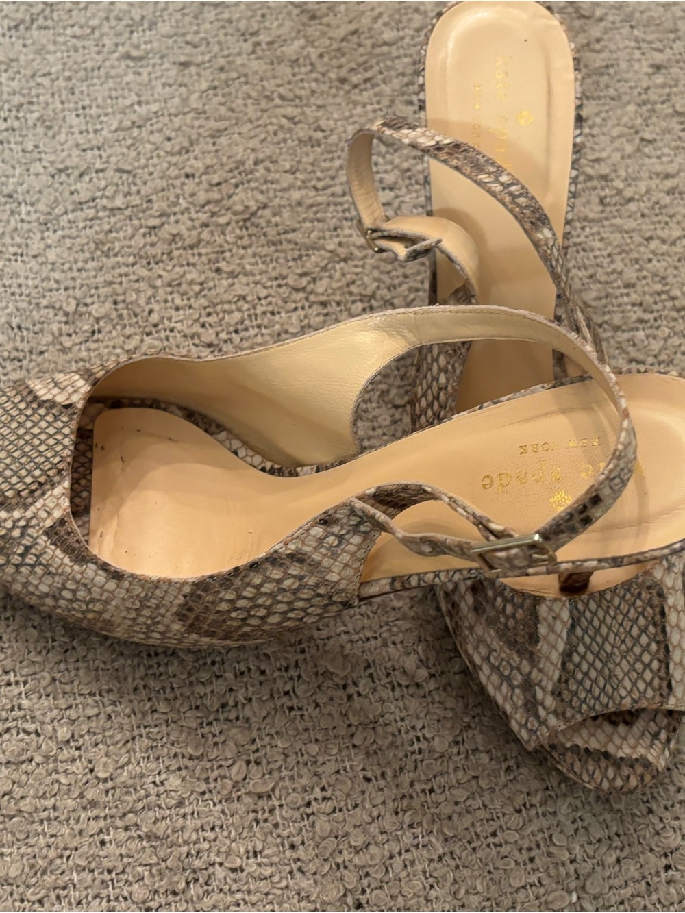 Kate Spade Python Platform Slingback Heels